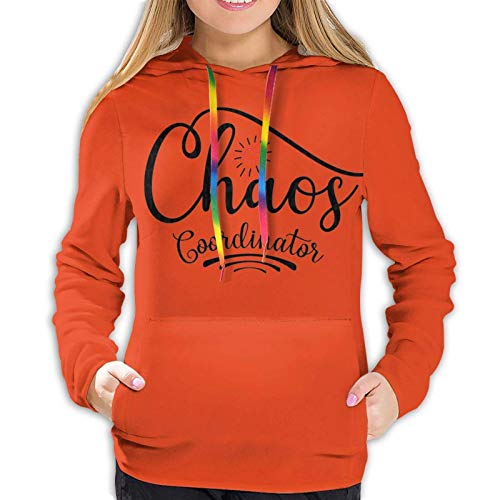 Sudadera con Capucha de Manga Larga para Mujer de Moda Casual con Bolsillo Chaos Coordinator M