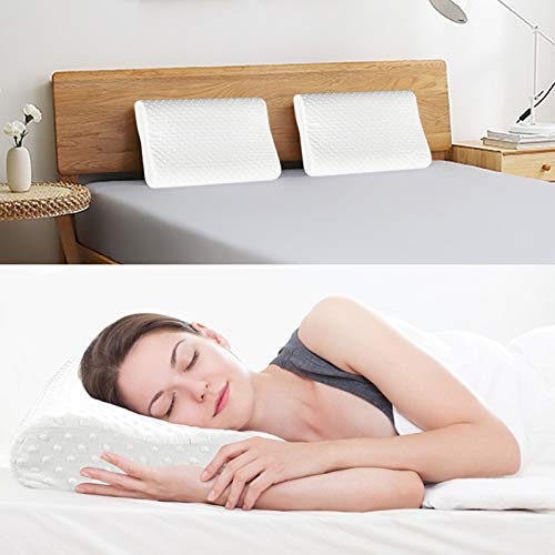 Sunnila Espuma Memoria De Contorno, Almohadas para Cuello Almohada Cervical Antiacaros Almohada Ortopedica Diseño Ergonómico Terapéutico Reduce Dolores Cervicales 55 * 35cm