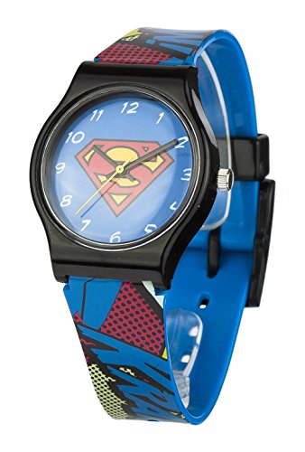 Superman Reloj Analógico para Unisex de Cuarzo con Correa en Plástico SUP4DC