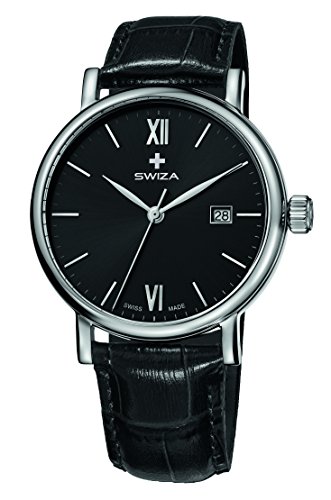 Swiza Reloj Hombre Wat.0141.1006 Alza analógico de Cuarzo Suizo Negro