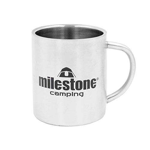 Taza de Acero Inoxidable Milestone Camping - Plata, 0,3 litros