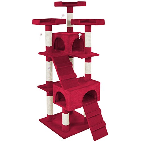 TecTake Rascador Árbol para Gatos Sisal (Burdeos | No. 400482)