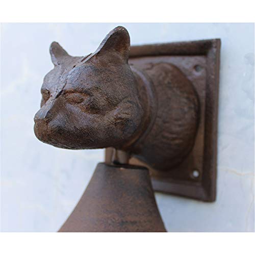 Timbre de hierro fundido Hierro Fundido Marco De La Puerta Del Gato Grande De Latón Macizo Estilo De Granja Perro Colgante De Pared Timbre For La Cafetería Decoración Jardín Colgante para la decoració