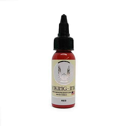 Tinta para tatuaje - RED 1oz (30ml) - VIKING INK USA - Los mejores colores y negros en tintas para tatuaje del mercado - VEGANAS