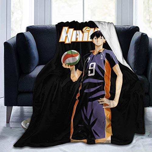 Tonesum Manta clásica para sofá,Manta de Cama de Franela acogedora Haikyuu Hinata Shoyo Tobio,Manta Ligera de Aire Acondicionado para Regalo de Trabajo en el sofá L(153X204CM)