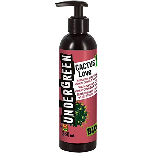 UNDERGREEN Love Nutrientes para Cactus, Plantas crasas y suculentas, Fertilizante líquido Bio, 250 ml