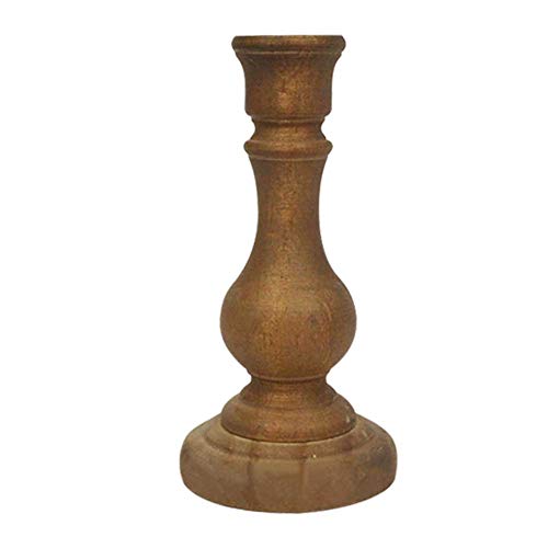 VICV2RO Portavelas de madera para decoración del hogar, columna, sala de estar, boda, cena, té, fiesta, centro de mesa, candelabro alto, romántico, vintage