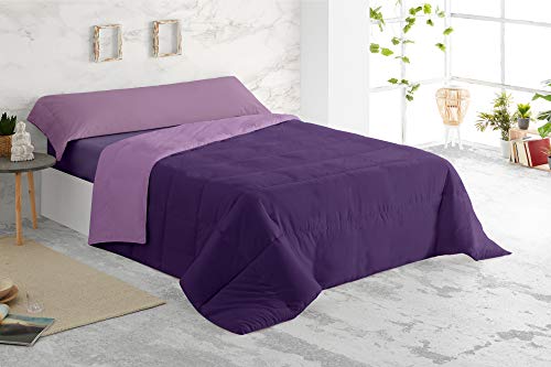 Vipalia Edredon Nordico Cama 135 para Invierno. Compatible con Funda Nordica. Relleno Nórdico Tacto Pluma Ligero Reversible. Calidad 300 gr. Color Morado/Lila