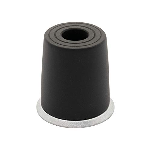 Wagner 15208121 - Tope para puerta de pared (35 x 36 mm de diámetro, base de acero inoxidable, tope de goma maciza, color negro, para tornillos, incluye material de montaje