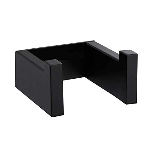 WAYYQX Toallero montado Sin Tornillo Abrigo Negro Abrigo Gancho Robe Hoja Tela For Baño Cocina Sus 304 Acero Inoxidable Baño Gancho Auto Adhesivo, Gancho Abrigo (Color : Black)