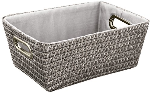 WENKO Cesta de baño cromo gris - cesta para el baño, Polipropileno, 28 x 12 x 19.5 cm, Gris