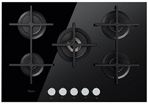 Whirlpool GOA 7523/NB hobs - Placa (Integrado, Gas, Vidrio, Giratorio, Parte superior delantera, 230V) Negro