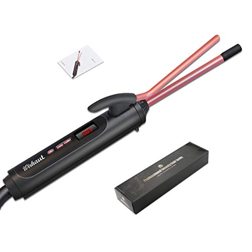 Wirhaut rizador de pelo, de 9 mm de pelo Curling Wand, temperatura 120-220 ℃ ajustable, 10s rápida Calefacción, rizador de pelo profesional con pantalla LED