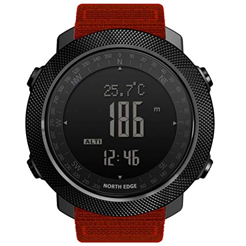 WWJJLL Al Aire Libre Reloj del Deporte, para Hombre del Reloj electrónico, Reloj Militar Digital Resistente al Agua con 3D Paso de conteo/Luz de Fondo/Cuenta atrás/batería Baja función Pronto,Naranja