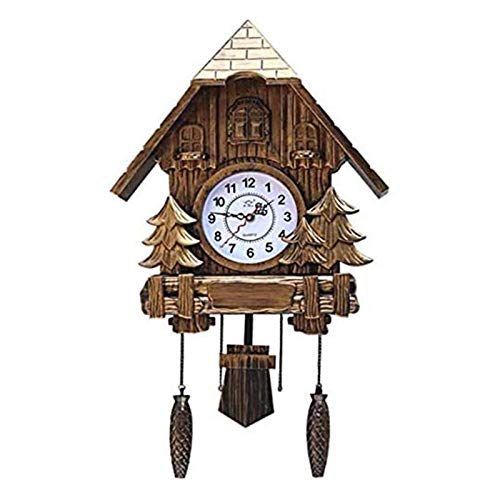 XIONGGG Reloj De Cuco De La Selva Negra, Reloj De Cuco De Pared Estilo Chalet con Sonido De Pájaro, Movimiento Silencioso, Campana De Cuco,1