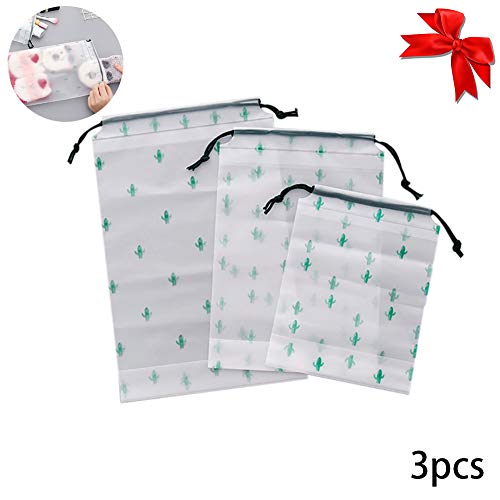 Xiton 3 UNIDS/CONJUNTO Bolsas De CordóN De Viaje CosméTicos Transparentes Bolsas De Maquillaje Cactus Bolsa De Aseo Mate Resistente Al Agua Embalaje RáPido Organizador De Almacenamiento