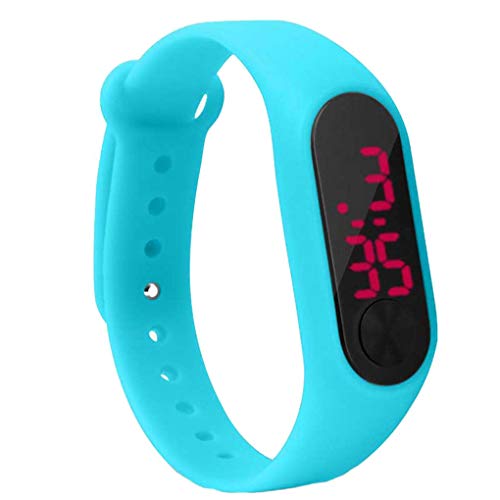 Yihaifu Suministros Pantalla LED de visualización de Pantalla Children Thin Digital LED Reloj Pulsera de la Aptitud del Estudiante Niño Niña Deportes