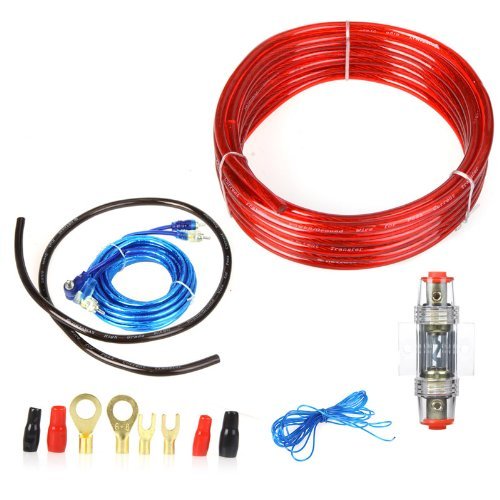 YUNIQUE ESPANA 1500W Coche Arnés de Cable Amplificador Audio Subwoofer Kit de instalación 8GA Cable de alimentación 60 AMP Portafusibles