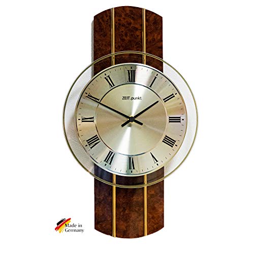 ZeitPunkt Aarau 345409 - Reloj de Pared con péndulo, Fabricado en Alemania, Madera de Nogal