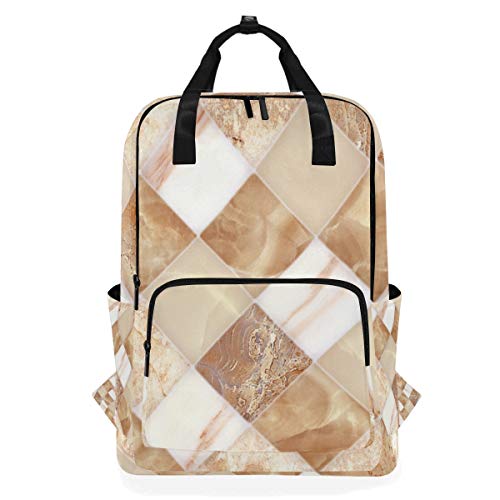 ZOMOY Mochilas，Patrón de diseño de Azulejos de mármol de Piso de Pared，Nuevo portátil Informal Ligero Mochila de Lona Colegio Viaje Bolsa de Hombro Camping Escalada Senderismo Bolsas