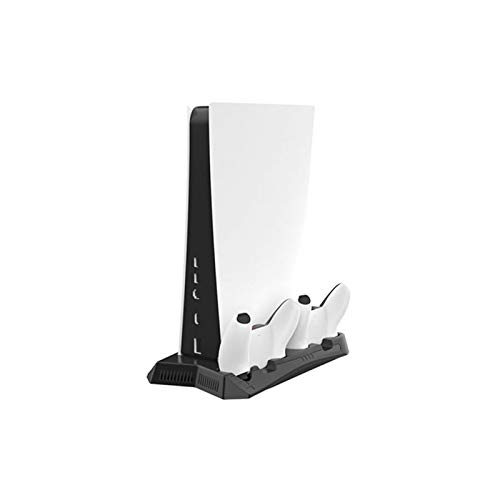 ZQIAN PS5 Stand Verticale con 2 Ventola di Raffreddamento PS5 Controller Charger con Controller di ricarica per 14 Slot Game Storage e 3 Porte USB per Playstation 5 / Playstation 5 Slim