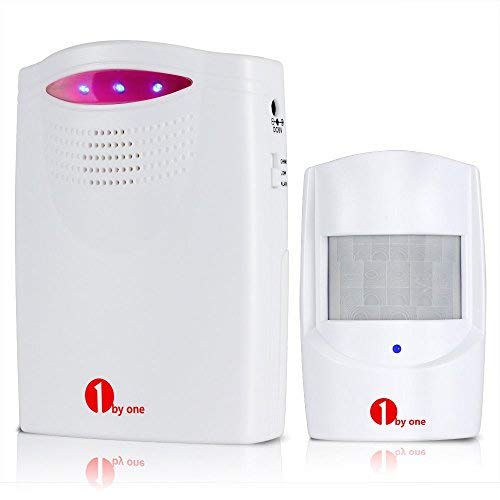 1byone Alarma de seguridad, Sensor de movimiento inalámbrico del sistema de seguridad para casa, 1 sensor & 1 receptor