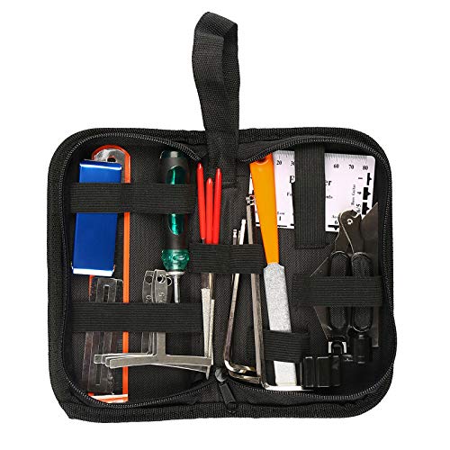 25 Piezas Kit de Herramientas de Mantenimiento para Reparación de Guitarras Set con Bolsa de Transporte Kit de Instalación de Guitarra Multifuncional para Guitarra Electrica Ukelele Banjo Bajo