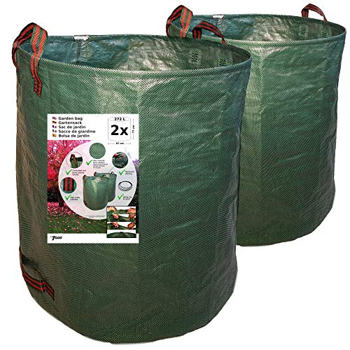 7doo Saco Jardin Set 2X 272L 2da Generación, Bolsas Basura Jardin, Bag, Cesto Jardin, Herramientas Jardinería Kit Jardineria Productos De Jardineria Bolsa Reutilizable Contenedores En Polipropileno