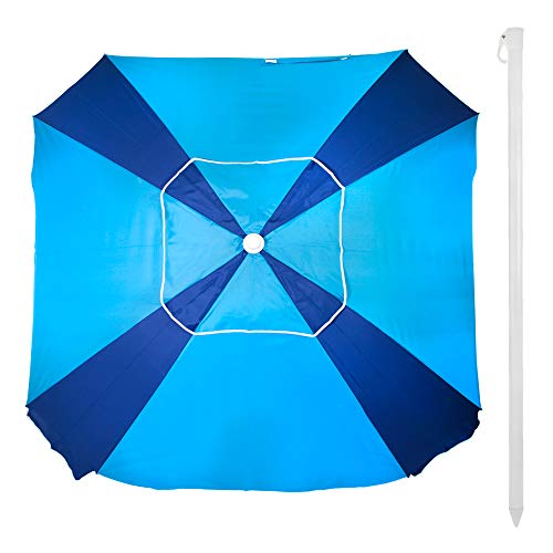 Aktive 62107 - Sombrilla cuadrada 164x164 cm protección UV50 Beach - Azul