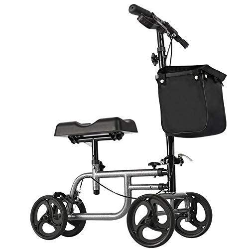 Andador de Rodilla - Scooter orientable para Pierna Rota, Lesiones de Tobillo - Carro de Cuatro Ruedas con Rodillas - Almohadilla de Asiento ortopédica para Movilidad médica de Adultos y Ancianos