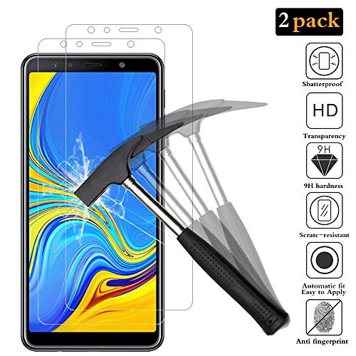 ANEWSIR [2 Pack] Protector de Pantalla para Samsung Galaxy A7 2018 Samsung A7 2018 Protector Pantalla, Samsung A7 2018 Cristal Templado [Resistente a Arañazos] [Ultra-Transparente] [Sin Burbujas]