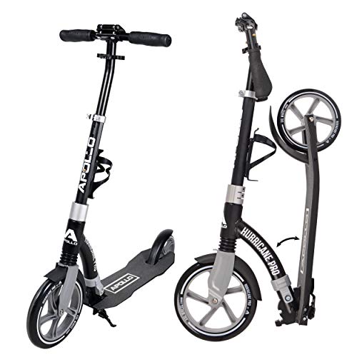 Apollo Scooter - Hurricane City Scooter, 230 mm Giant XXL Wheel con suspensión, City Roller Plegable y Ajustable en Altura, Kick Scooter para Adultos y niños