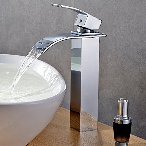 BONADE Grifo mezclador monomando, de cascada, para lavabo (baño)