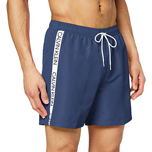 Calvin Klein Medium Drawstring Bañador, Azul (Black Iris CBK), L para Hombre