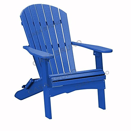 CASA BRUNO Original Alabama butaca Adirondack plegable, HDPE poly-madera, azul pacífico - garantizada resistencia a la intemperie