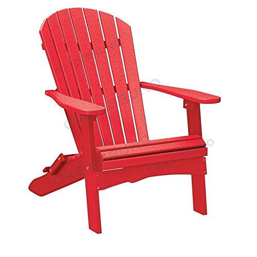 CASA Bruno Original Alabama butaca Adirondack Plegable, HDPE Poly-Madera, Escarlata - Garantizada Resistencia a la Intemperie