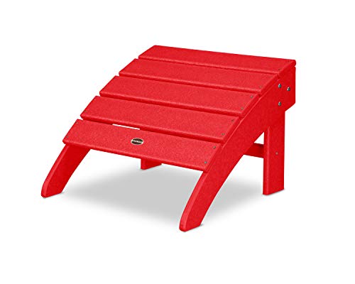 CASA Bruno South Beach II Adirondack Mecedora, HDPE Poly-Madera, Rojo - Resistente a la Intemperie