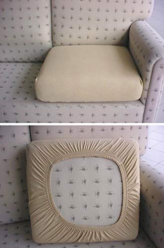 Casatessile Tela Antimanchas: un par de Fundas para Cojines de sillón y sofá Que se Pueden Extender de 50 a 75 cm - Arancio