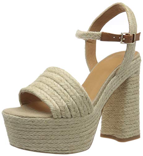 Castañer ARIA/SS20025, Sandalia con talón para Mujer, Natural, 39 EU