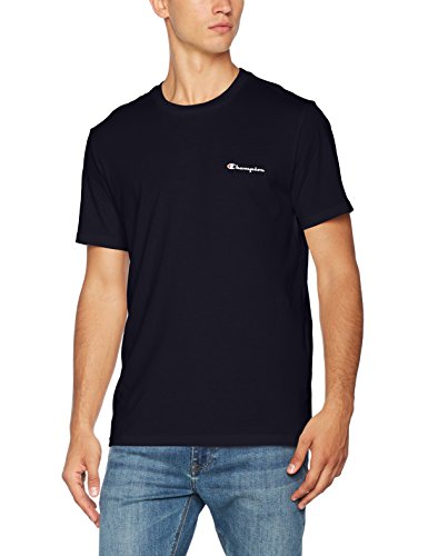 Champion Hombre - Camiseta Classic Small Logo - Azul, L