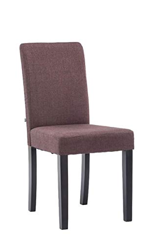 CLP Silla De Salón Comedor Ina Tapizada En Tela I Silla Comedor Acolchada I Silla De Sala De Espera con Base 4 Patas De Madera I Color:, Color:marrón, Color del Marco:Negro