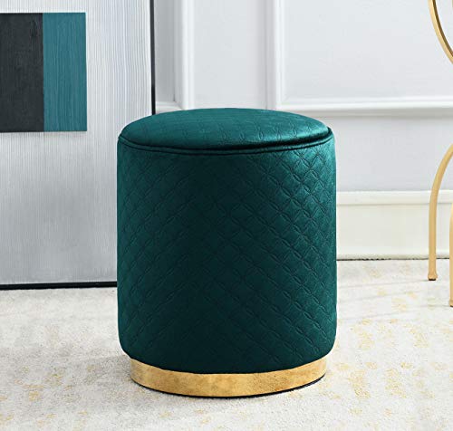 Comfortland Banco con Espacio de Almacenamiento, Puff Taburete con Mesa de café, Otomanos Caja de almacenaje, Terciopelo Reposapiés, Capacidad de Carga hasta 400 kg,25L, 42Hx37Øcm (Verde Azulado)