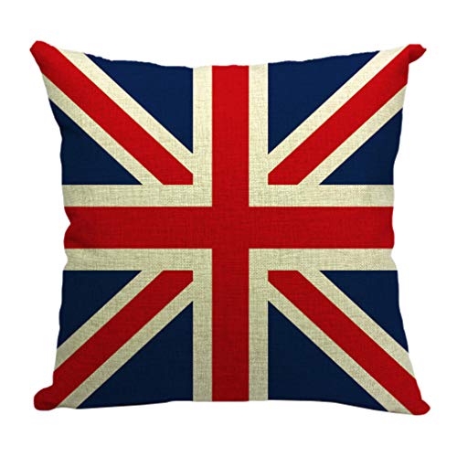 COMVIP Inicio Plaza del sofá Fundas de Cojines Decorativos Bandera Fundas París 45x45cm Inglés