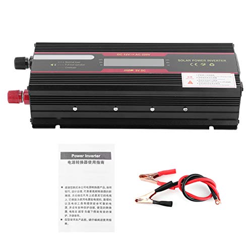 Convertidor de energía para automóvil, DC12V a AC220V 6000W Inversor de energía para automóvil Convertidor de energía de onda sinusoidal modificada automáticamente con pantalla LCD digital Adaptador d