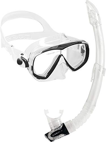 Cressi Combo Set Estrella + Gamma Conjunto Combinado de máscara de Buceo y Snorkel, Unisex-Adulto, Transparent/Negro, Talla única