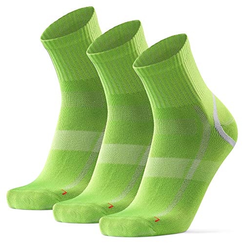 DANISH ENDURANCE Calcetines Deportivos Quarter Pro 3 Pares (Verde/Gris, EU 39-42)