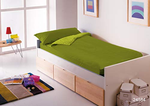 Denisa Home Saco Nórdico Liso con Relleno 200 Gr/m2 (Disponible en 10 Colores) (105 cm, Musgo-Pistacho)