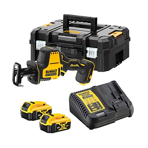 DeWalt DCS369M2-QW DCS369M2-QW-Mini-Sierra Sable XR 18V con 2 baterías Li-Ion 4Ah con maletín