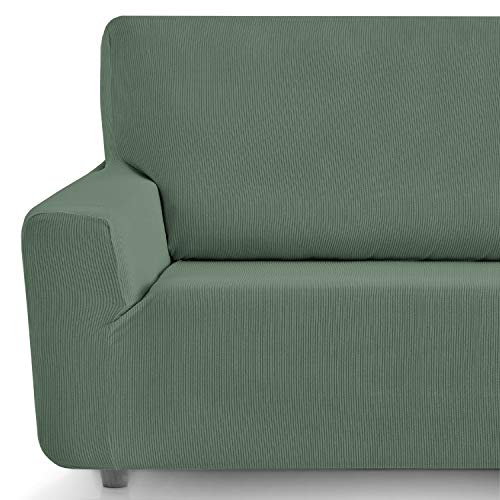 Eiffel Textile Funda Sofa Elastica Protector Adaptable Rústica Sofá, 94% Poliéster, Verde, 3 Plazas (180-240 cm)