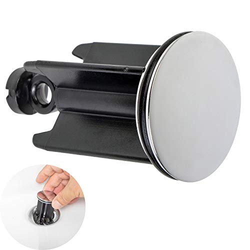 Enchufe de Baño Universal para Lavabo de Baño, Ø 40 mm, Tapón de Baño Cromado, Hecho de Latón con Sello de Goma, para Bidés de Baño, Enchufe Regulable en Altura, Libre de óxido y a Prueba de Fugas